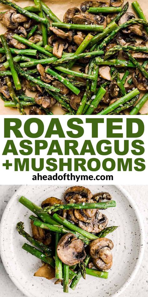 Roasted Asparagus And Mushrooms, Sheet Pan Vegetables, Crisp Asparagus, Oven Baked Asparagus, Vegan Sheet Pan, Easter Luncheon, Veggies Roasted, Asparagus Side Dish, Cooking Master