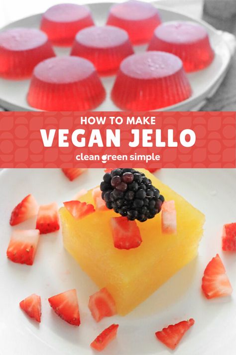 Jello With Agar Agar, Vegan Jello Desserts, Vegan Gelatin Substitute, Vegan Jello Recipe, Agar Agar Recipes, Jello Whip, Agar Recipes, Vegan Jello Shots, Agar Agar Recipe