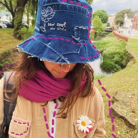 Future plans: make a good bunch of these upcycled bucket hats, so you can have one juuust for yourself! Summer versions, winter versions, waterproof versions, all-I-can-mix-bucket-hat versions... 🌀 Isn't this idea seeeew cool? 😅 Would you like to have one that you can call yours? 🥰 Future Plans, Bucket Hats, Bucket Hat, Sewing, How To Plan, Hats