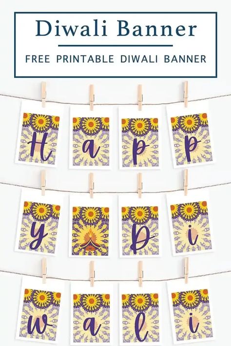 Download this FREE printable Happy Diwali Banner from Everyday Party Magazine #Diwali #Fsetival #FreePrintable Diwali Free Printables, Happy Diwali Printable, Diwali Printables, What Is Diwali, Happy Diwali Banner, Diwali Banner, Diwali Fireworks, Nursing Home Activities, Winter Celebration