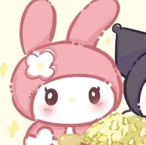 My Melody And Kuromi Pfp, Matching Cat Pfp Friends, My Melody Icon, Melody Icon, Pink Floyd Wallpaper, Matching Friend, Charmmy Kitty, Hello Kitty Aesthetic, Sanrio Wallpaper