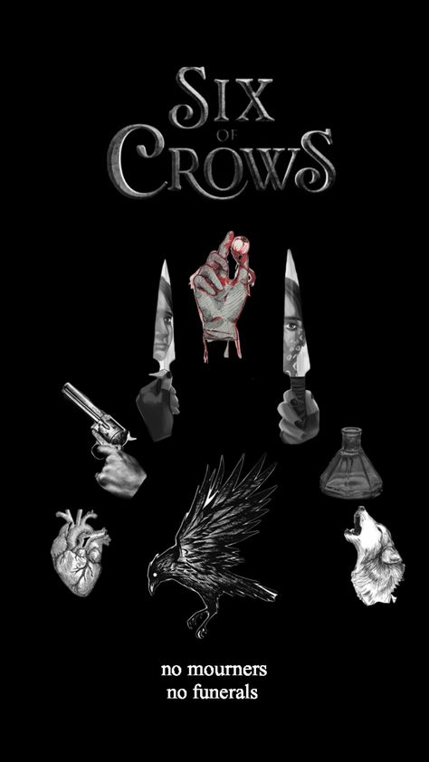 This took me way too long to make #sixofcrowsaesthetic #sixofcrows #leighbardugo #kazandinej #jesperfahey #wylanandjesper #ninaandmatthias Six Of Crows Tarot Cards, Six Of Crows Pfp, 6 Of Crows, Six Crows, Six Of Crows Wallpaper, Bone Book Series, Six Of Crows Characters, Knife Drawing, Crow Books