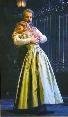 Samantha Hill as Cosette and Ramin Karimloo and Valjean, Broadway 2014 Les Miserables Characters, Jean Valjean, Broadway Costumes, Sierra Boggess, Ramin Karimloo, Musical Theatre Broadway, Theatre Geek, Theatre Shows, Musical Plays