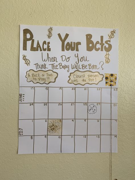 Place your bets baby shower Place Your Bets, Baby Due Date, Good Game, Baby Due, Due Date, Baby Shower Game, Shower Games, Baby Shower Games, Baby Shower