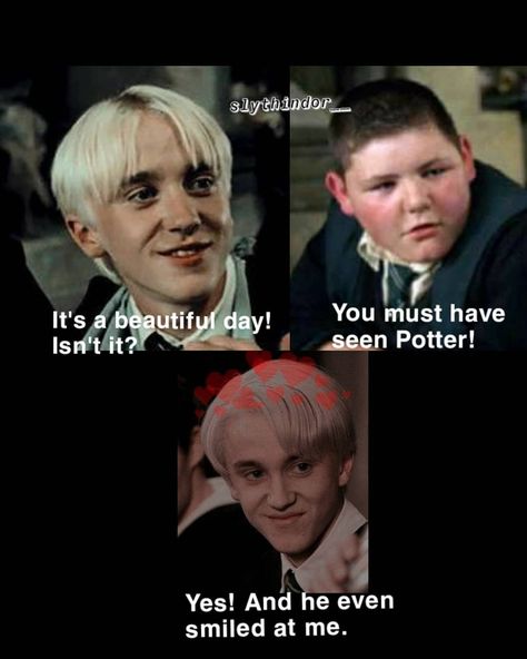 Harry Potter Jokes Draco Malfoy, Darry Fanart Cute, Drarry Ship, Draco Malfoy Memes Funny, Darry Memes, Drarry Memes Hilarious, Slytherin Memes Funny, Harry Potter Drarry Memes Funny, Harry Potter Drarry Memes