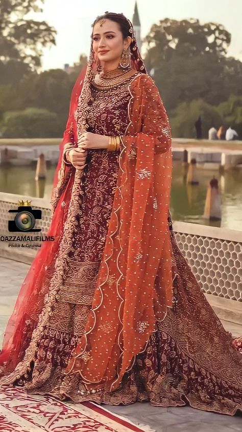 Sana Javed Bridal Look, Sana Javed, Marriage Dress, Brown Curly Hair, Pakistani Bridal Dresses, Pakistani Wedding Dresses, Bridal Dress Design, Bridal Look, Pakistani Bridal