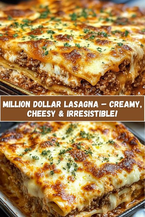 Want to make a lasagna that tastes rich and indulgent? This Million Dollar Lasagna is packed with layers of creamy ricotta, gooey mozzarella, savory meat sauce, and a secret ingredient that makes it extra decadent! 🤫✨ Perfect for family dinners, special occasions, or meal prepping for the week. One bite, and you’ll see why it’s worth a million bucks! 💰
🍽 Would you serve this with garlic bread or a side salad? Let us know below!
#LasagnaRecipe #ComfortFood #CheesyGoodness #FamilyDinner #ItalianFavorites Million Dollar Lasagna, Meal Prepping For The Week, Lasagna Noodles, Italian Favorites, Cheese Pasta, Lasagna Recipe, Meat Sauce, Cream Cheese Filling, Meal Prep For The Week