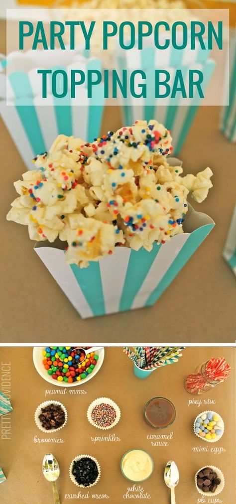 Popcorn Snack Bar, Popcorn Bar Toppings, Popcorn Toppings, Toppings Bar, Party Popcorn, Candied Fruits, Healthy Popcorn, Night Theme, Bridal Boxes