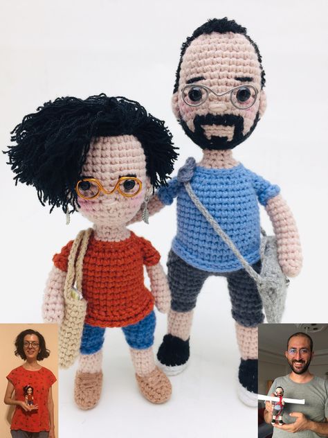 Crochet Faces Amigurumi, Crochet People, Embroidering Faces On Amigurumi, Amigurumi Embroidery Face, Crochet Doll Beard, Amigurumi Doll Hair Boy, Amigurumi Gift, Crochet Faces, Custom Crochet