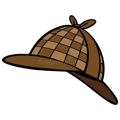 Detective Hat. A vector illustration of a Detective Hat stock illustration Detective Hat Drawing, Detective Drawing, Cartoon Detective, Detective Cartoon Illustrations, Detective Illustration, Detective Vbs, Detective Character, Detective Hat, Lucky Cake