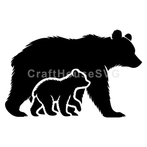 Bear Silhouette Printable, Polar Bear Silhouette, Silhouette Paintings, Camp Collection, Birthday Camping, Bear Tattoo Designs, Wolf Silhouette, Paintings Ideas, Making Stickers