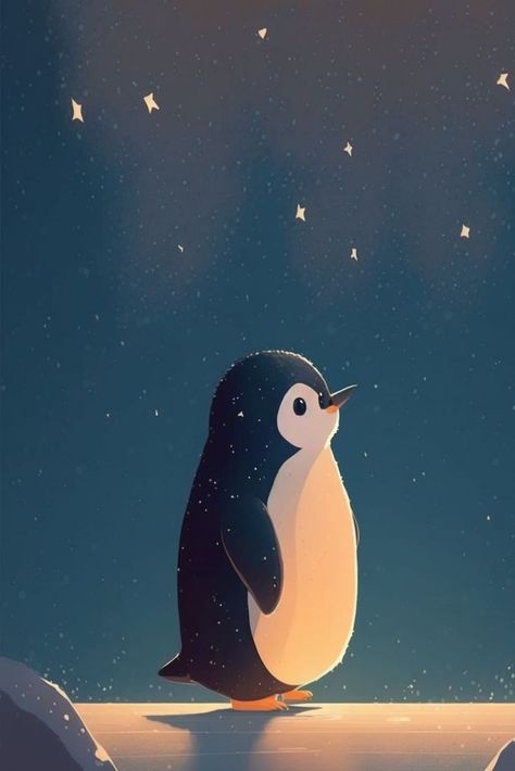 Penguin Art Wallpaper, Penguin Iphone Wallpaper, Penguin Digital Art, Penguin Icon Aesthetic, Cute Penguin Wallpaper Iphone, Christmas Penguin Wallpaper, Cute Penguin Painting, Baby Penguin Drawing, Cute Penguin Wallpaper