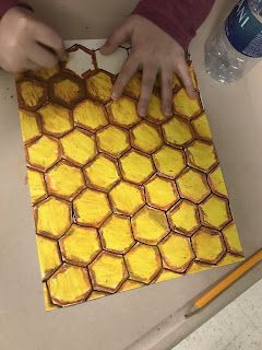 Elements of the Art Room: Beautiful 3rd grade Beehives! Bees For Kids, Bee Project, 3rd Grade Art Lesson, Rodeo Art, Bumble Bee Craft, Honeybee Art, Art Teacher Resources, Bee Activities, Bee Artwork