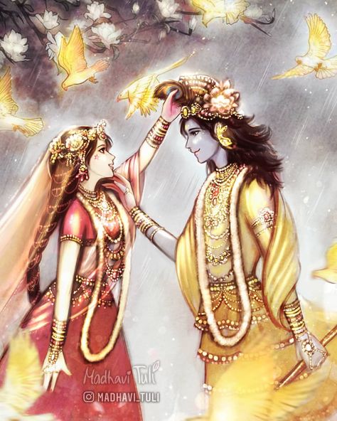 In all the seasons, Shri Nitya Vrindavan Dham is extremely beautiful, but in the rainy season it’s truly wonderful. There are many… Madhavi Tuli, Radha Radha, Shri Radha, Radhe Krishna Wallpapers, Krishna Drawing, Shree Krishna Wallpapers, Indian Gifts, Radha Krishna Wallpaper, Shri Krishna