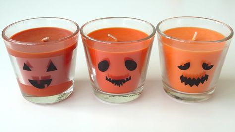 Pumpkin Shake Recipe, Diy Pumpkin Candle, Pumpkin Shake, Halloween Pumpkin Diy, Crafting Corner, Candle Party Favors, Idee Cricut, Autumn Candle, Ikea Hackers