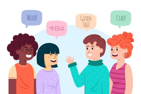 Painter Photography, Kids Talking, Free Vector Illustration, People Talking, Morning Meeting, Web Project, Happy Friends, Mother's Day Photos, Different Languages