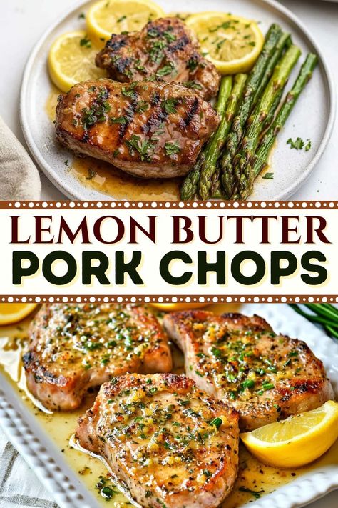 Best Recipes For Pork Chops, Seasoned Pork Chop Recipes, Family Dinner Ideas Pork, Pork Chops With Glaze, Pork Chops With Pasta Recipes, Pork Chop Meal Recipes, Lemon Butter Pork Chops, Fast Easy Pork Chop Recipes, Mediterranean Pork Chops Recipes