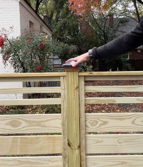 How to Build a Horizontal Fence That Looks Great on Both Sides Fence Planning, Diy Backyard Fence, Diy Privacy Fence, Wood Privacy Fence, Wood Fence Design, Fence Gate Design, Modern Fence Design, Privacy Fence Designs, Horizontal Fence