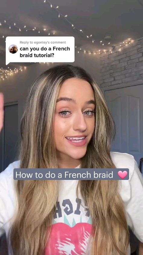 How to do a French braid  🩷 How To Do A French Braid On Yourself Easy, How To French Braids On Yourself, Tutorial On French Braids, Self Hair Braids Tutorials, Two French Braids Tutorial On Yourself, How To Do Easy French Braid, French Braiding Tutorial, How To French Bread Your Own Hair, How To Do French Plaits On Yourself