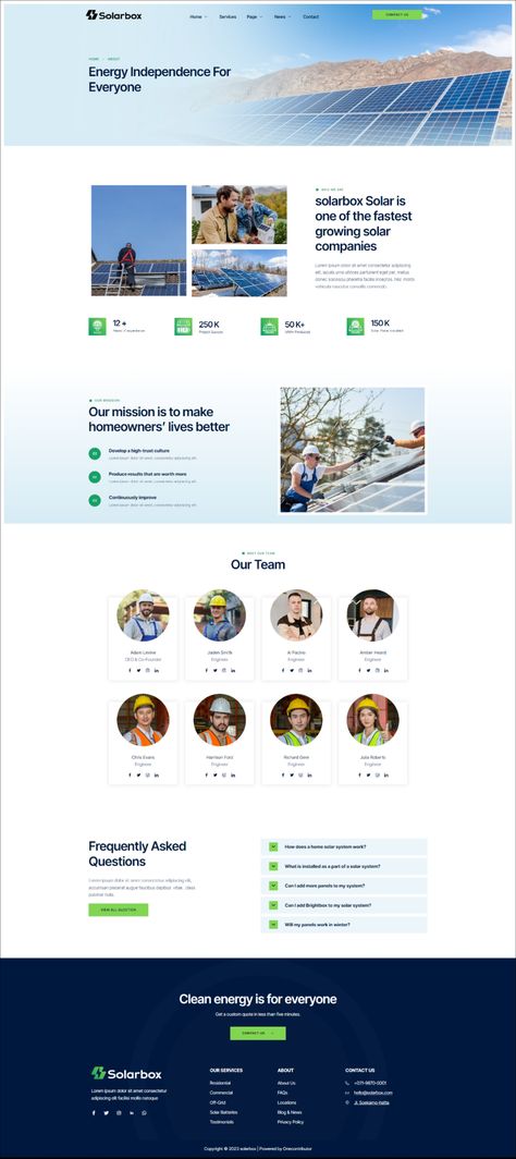 Solarbox - Solar & Renewable Energy Elementor Template Kit Hi Tech Logo, Solar Energy Design, Ui Ux Website, Advertisement Template, Solar Companies, Web Ui Design, Web Design Tutorials, Website Design Inspiration, Tech Logos