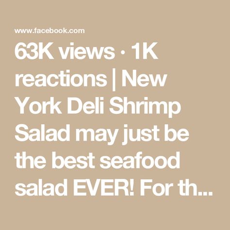 63K views · 1K reactions | New York Deli Shrimp Salad may just be the best seafood salad EVER! 
For the full recipe, google "sip and feast shrimp salad".

#sipandfeast #recipevideos #shrimp | Sip and Feast | Gibran Alcocer · Idea 10 New York Deli, Sip And Feast, Seafood Salad, Shrimp Salad, Be The Best, Food Videos, Keto Diet, Seafood, Salad