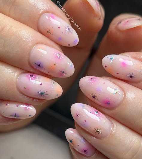 Firework Nails, Star Nail Designs, Birthday Nail Designs, New Years Nail Designs, Star Nail, Guts Tour, January Nails, Super Cute Nails, Shaped Nails