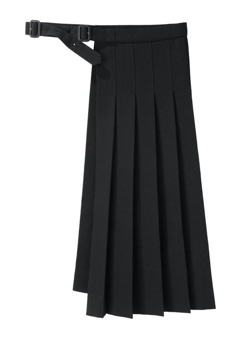 Yohji Yamamoto / Pleated Wrap Skirt | La Garçonne Half Skirt Half Pants, Asymmetrical Pleated Skirt, Pleated Wrap Skirt, Skirt Over Pants Outfits, Half Pleated Skirt, Male Skirt, Skirts For Men, Men Skirt, Men In Skirts