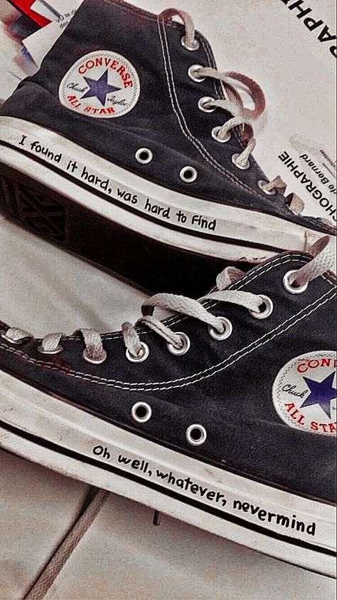 Converse Art Grunge, Converse With Writing On Them, Sharpie On Converse, Things To Write On Your Converse, Drawn On Converse Grunge, Drawing On Converse Grunge, Doodles On Converse, Things To Draw On Converse, Oh Well Whatever Nevermind