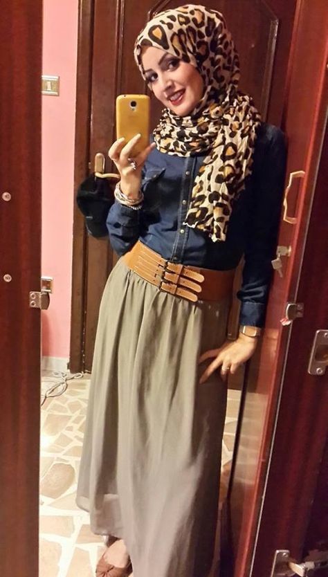 Hijab Hijab Abaya, Simple Hijab, Muslim Style, Hijab Fashionista, Leopard Scarf, Hijabi Style, Hijab Styles, Style Hijab, Muslim Outfits