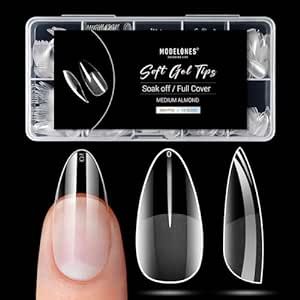 Modelones 500Pcs Medium Almond Nail Tips - Pre-shaped Half Matte Full Cover Acrylic Gel Kit False Nail Tip Press on Nails for Nail Extension DIY Salon Almond Nail Tips, Diy Salon, Clear Acrylic Nails, Nail Effects, Medium Almond, Gel Nail Tips, Nagel Tips, Almond Nail, Round Nails