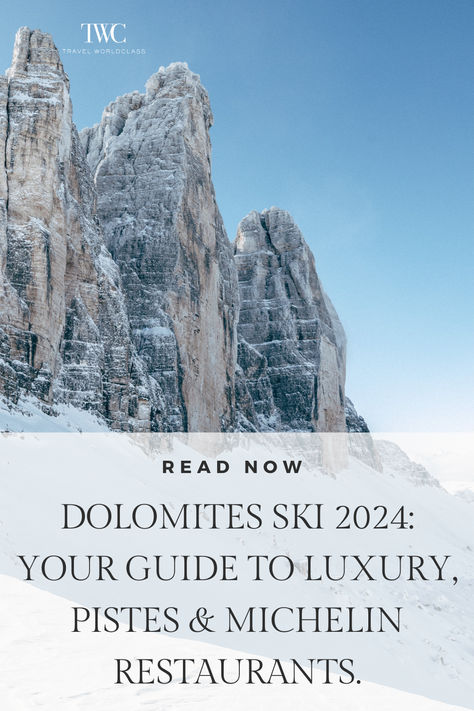 Dolomites Ski 2024: Ultimate guide to luxury ski holidays, Michelin dining, cable car rides, and more. Explore the best of Dolomites skiing. #DolomitesSki #AlpineAdventure Ski In Italy, Italian Dolomites Winter, Skiing Dolomites, Ski Europe, Ski Hotel, Luxury Travel Destinations, Best Ski Resorts, Snow Trip, Ski Vacation