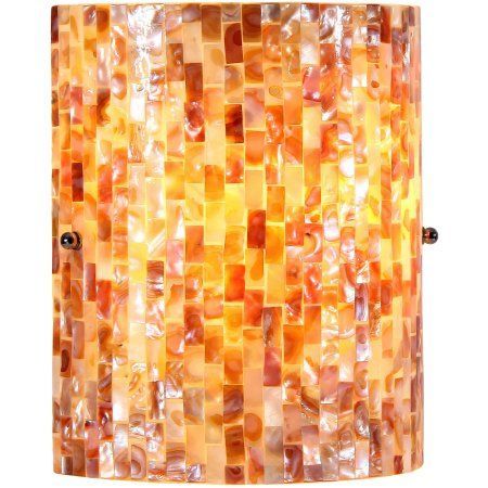 Chloe Lighting Shelley Mosaic 1-Light Wall Sconce,, 8.5 inch Wide, Multicolor Lampshade Designs, Mosaic Design, Modern Wall Sconces, Wall Candles, Mosaic Designs, Mosaic Wall, Black Walls, Light Wall, Orren Ellis