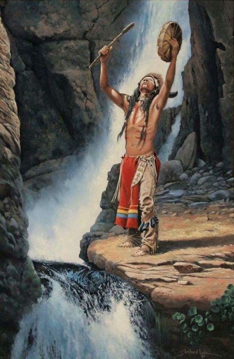 #Native #nativeamerican #art #artwork #nativeart #nativeamericanart #waterfall