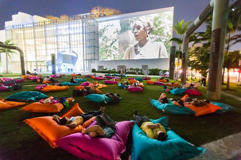 Outdoor Cinema, Public Space Design, Plans Architecture, Art Basel Miami, Outdoor Cafe, Urban Park, Miami Beach Florida, Design Landscape, Outdoor Movie