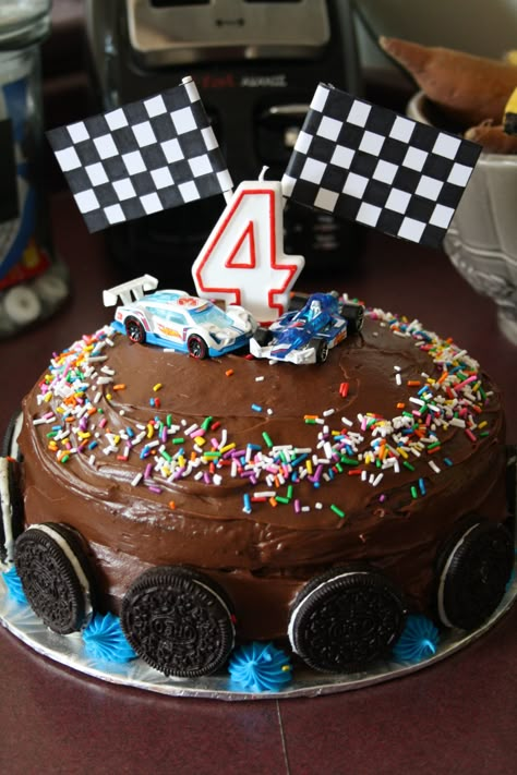 Race car cake creation. More Simple Car Birthday Cake, Hot Wheels Cake Simple, Simple Race Car Cake, Simple Car Cake, Race Car Cake Ideas, Racing Birthday Cake, Race Car Birthday Cake, Race Car Cake, Bolo Hot Wheels