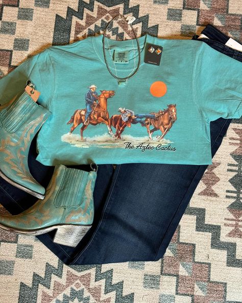 We are loving these new exclusive graphics - - - #westernfashion #rodeofashion #westernboutique #azteccactus #shopazteccactus Casual Western Outfits, Western T Shirts, Cowgirl Pictures, Classy Cowgirl, Western Boutique, Western Graphic Tees, Cute Country Outfits, Rough Riders, Western Outfits Women