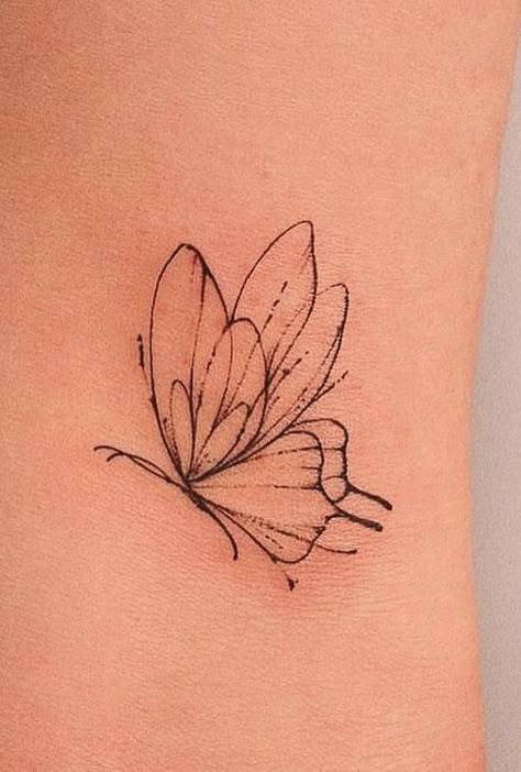 May Butterfly Tattoo, Elegant Cat Tattoo, Whimsical Butterfly Tattoo, Butterfly Tattoo Women, Fairy Butterfly Tattoo, Butterfly Tattoos On Shoulder, Fineline Butterfly Tattoo, Half Butterfly Tattoo, Butterfly Tattoo Ideas For Women