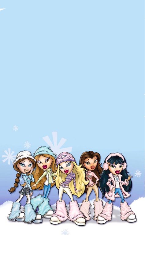 Bratz Christmas Wallpaper, Bratz Lockscreen, Bratz Christmas, Bratz Wintertime Wonderland, Bratz Wallpaper, 2000s Childhood, Christmas Lockscreen, Winter Wallpapers, Ipad Screen