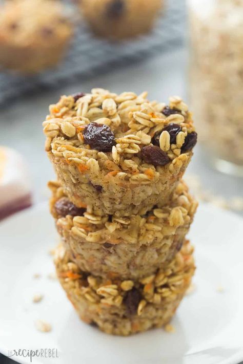 Carrot Cake Baked Oatmeal Cups | The Recipe Critic Carrot Cake Baked Oatmeal, Easy Make Ahead Breakfast, Breakfast Recipies, Baked Oatmeal Cups, Easy Carrot Cake, Carrot Cake Muffins, Carrot Cake Oatmeal, Oatmeal Cups, Recipe Breakfast