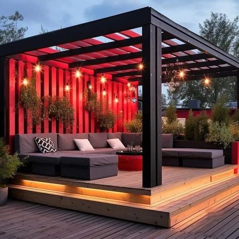 Outdoor Sitting Designs ✨️ #outdoorliving #outdoors #outdoorsitting #outdoorsittingarea #outdoorsittingdesign #outdoorsittings #explorepage #explorepost #trendingpost #gardeningtips #outdoordecor #reelitfeelit #trendingpost #eyemakeup #dragonfruitbenefits #bestoutofwaste #makeupchallenge Rooftop Patio Design, Terrace Garden Design, Rooftop Terrace Design, House Arch Design, Home Garden Design, Terrace Design, Outdoor Decor Backyard, Pergola Designs, Backyard Makeover