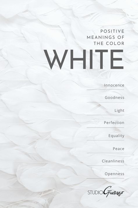 All colors have meanings and associations behind them. Here is a list of the top positive connotations for the color white, which properly speaking isn't even a color. Click through to read more about the history of how white has been used, as well as neutral and negative meanings behind white. #colormeanings #branding #colortheory White Definition, Quotes About White Colour, White Colour Meaning, White Colour Quotes, White Color Captions, White Color Meaning, White Colour Quotes Instagram, White Captions, White Color Symbolism