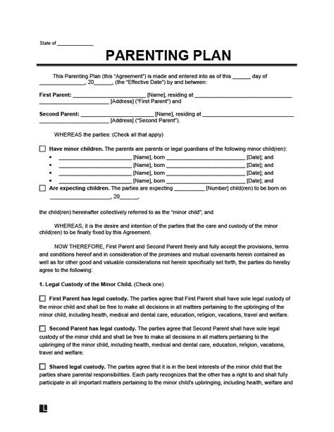 Free Parenting Plan Template - PDF & Word | Legal Templates Parenting Plan Custody Template, Application Boyfriend, Parenting Plan Worksheet, Parenting Plan Custody, Social Work Interventions, Standards Based Grading, Legal Templates, Child Plan, Law School Inspiration