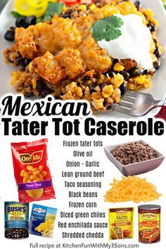 Taco Tater Tot Casserole Recipes Enchilada Sauce, Taco Casserole Tater Tots, Tater Tot Casserole With Hashbrowns, Tator Tot Casserole Taco, Enchilada Tater Tot Casserole, Mexican Tot Casserole, Tater Tot Mexican Casserole, Tater Tot Enchilada Casserole, Taco Casserole With Tater Tots