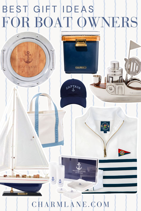 27 Perfect Gift Ideas for Boat Owners Who Have It All - the ultimate gift guide for boaters Nautical Gift Basket, Holiday Gift Guide Men, Holiday Gift Guide Kids, Men Gift Guide, Gift Guide Kids, Boat Gifts, Gifts For Boat Owners, Mens Holiday Gift Guide, Gifts For Boaters