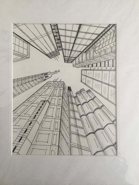 City Scape Perspective, City Scape Drawing Perspective, 2 Point Perspective Cityscape, City Scape Drawing, City From Above Drawing Perspective, City Birds Eye View Drawing Perspective, Basic Sketching, Perspective Drawing Architecture, City Scape