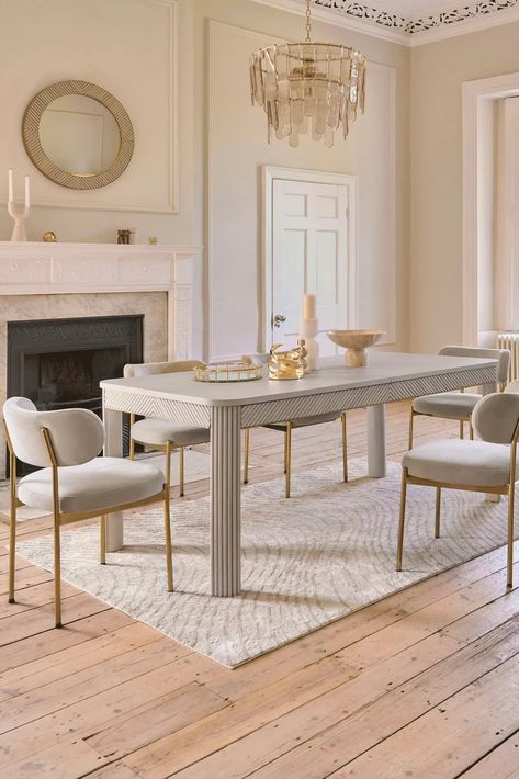 Square Dining Table Decor, Restoration Hardware Dining Room, Cream Dining Room, Dinig Room, Restoration Hardware Dining, Mango Wood Dining Table, Neutral Dining Room, Diner Table, Dining Table Light