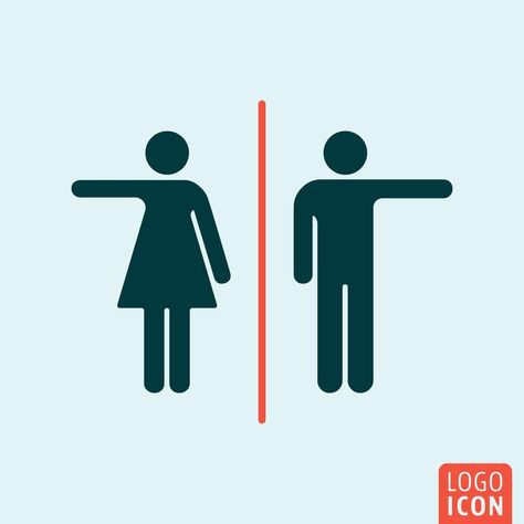 Man and Woman icon. Toilet, WC, restroom symbol. Male and female, gender sign. Female Restroom Design, Restroom Logo Design, Men Women Toilet Signs, Male Female Toilet Signs, Toilet Signage Design, Logo Toilet, Male Female Icon, Wc Signage, Washroom Signage