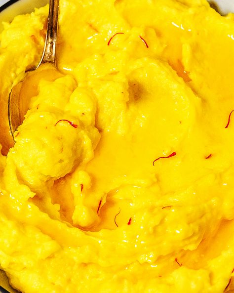 Saffron Mashed Potatoes Recipes Using Saffron, Recipes That Use Saffron, Saffron Potatoes, Saffron Cream Sauce, Best Saffron Recipes, Saffron Butter, Saffron Mashed Potatoes, Saffron Recipes Dessert, Uses For Saffron