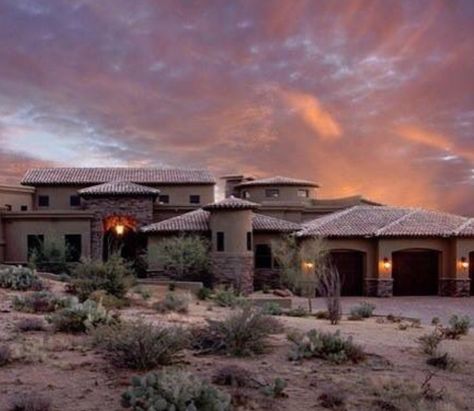 Monsoon season in Arizona. Houses In Arizona, Arizona Style Homes, Arizona Houses, House In Arizona, Arizona Architecture, Arizona Ranch, Oasis Springs, Arizona Homes, Arizona Style