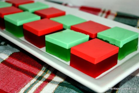 Creamy Finger Jello - TheKitchenCookie Jello And Heavy Cream, Creamy Jello Jigglers, Jello And Heavy Whipping Cream, Finger Jello Recipe, Jello Pinwheels, Layer Jello, Gelatin Salads, Layered Jello Recipe, Finger Jello